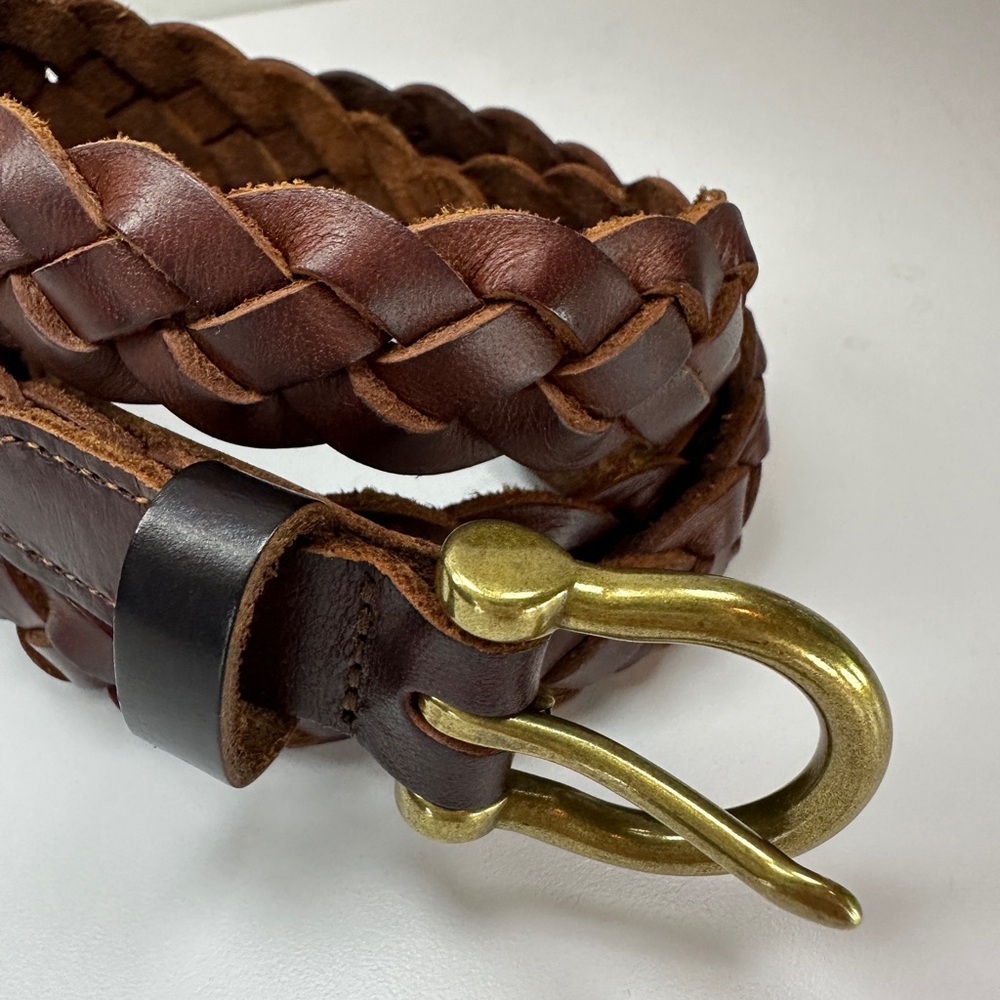 Men’s JCrew Braided Brown Leather Belt Size M